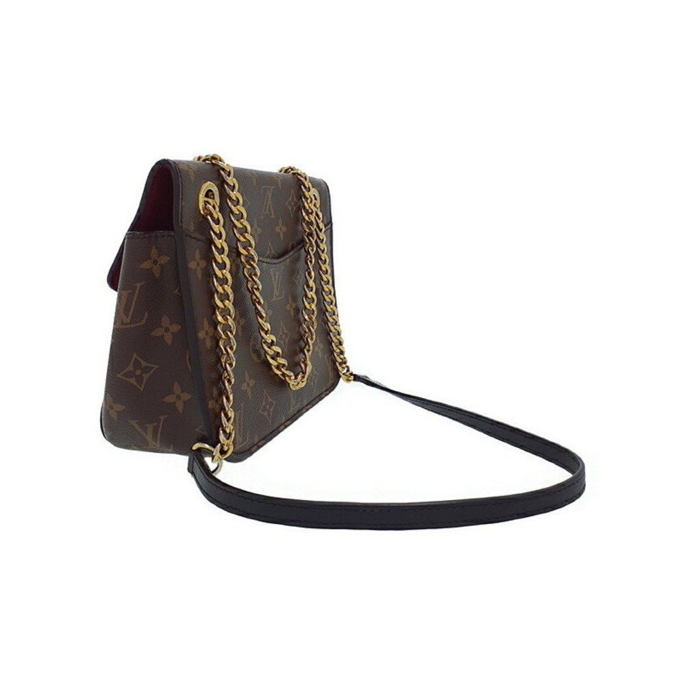 Louis Vuitton Brown Bag Chain Monogram Leather Shoulder Passy